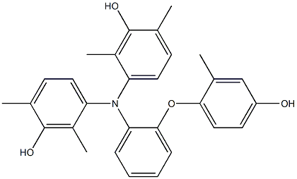 N,N-Bis(3-hydroxy-2,4-dimethylphenyl)-2-(4-hydroxy-2-methylphenoxy)benzenamine Struktur