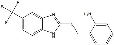 5-(Trifluoromethyl)-2-[[2-[amino]benzyl]thio]-1H-benzimidazole Struktur