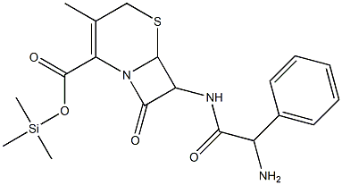 7-(2-Amino-2-phenylacetylamino)-3-methyl-8-oxo-5-thia-1-azabicyclo[4.2.0]oct-2-ene-2-carboxylic acid trimethylsilyl ester Struktur