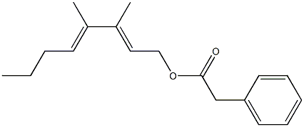 Phenylacetic acid 3,4-dimethyl-2,4-octadienyl ester Struktur