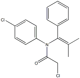 N-(1-Phenyl-2-methyl-1-propenyl)-N-(4-chlorophenyl)-2-chloroacetamide Struktur