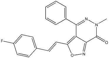 3-[2-(4-Fluorophenyl)vinyl]-6-methyl-4-phenylisoxazolo[3,4-d]pyridazin-7(6H)-one Struktur