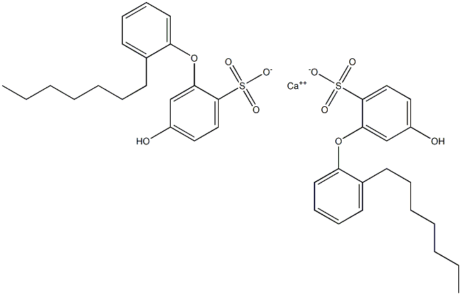 Bis(5-hydroxy-2'-heptyl[oxybisbenzene]-2-sulfonic acid)calcium salt Struktur