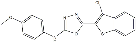 N-(4-Methoxyphenyl)-5-(3-chlorobenzo[b]thiophen-2-yl)-1,3,4-oxadiazol-2-amine Struktur