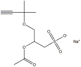 Sodium 3-(1,1-dimethyl-2-propynyloxy)-2-acetoxypropane-1-sulfonate Struktur