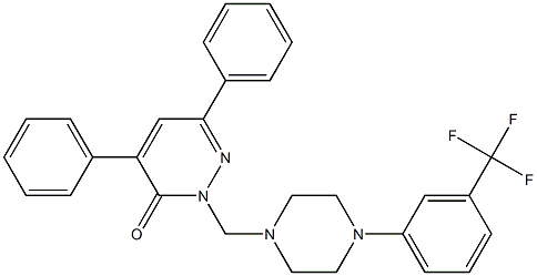 4,6-Diphenyl-2-[[4-(3-trifluoromethylphenyl)piperazino]methyl]pyridazin-3(2H)-one Struktur