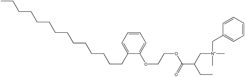 N,N-Dimethyl-N-benzyl-N-[2-[[2-(2-tetradecylphenyloxy)ethyl]oxycarbonyl]butyl]aminium Struktur