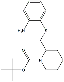 2-(2-Amino-phenylsulfanylmethyl)-piperidine-1-carboxylic acid tert-butyl ester Struktur