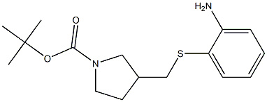 3-(2-Amino-phenylsulfanylmethyl)-pyrrolidine-1-carboxylic acid tert-butyl ester Struktur