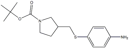 3-(4-Amino-phenylsulfanylmethyl)-pyrrolidine-1-carboxylic acid tert-butyl ester Struktur