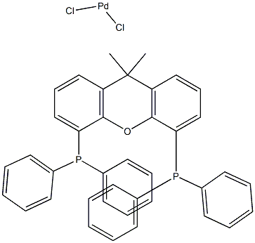 Dichloro[9,9-dimethyl-4,5-bis(diphenylphosphino)xanthene]palladium(II) Struktur