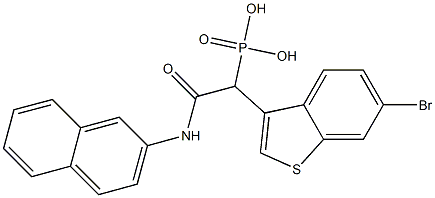 1-(6-bromobenzo[b]thiophen-3-yl)-2-(naphthalen-2-ylamino)-2-oxoethylphosphonic acid Struktur