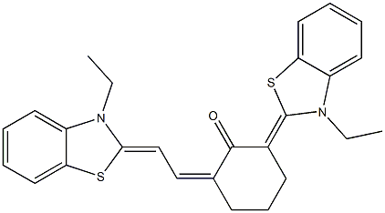 2-[3-ETHYL-1,3-BENZOTHIAZOL-2(3H)-YLIDENE]-6-((Z)-2-[3-ETHYL-1,3-BENZOTHIAZOL-2(3H)-YLIDENE]ETHYLIDENE)CYCLOHEXANONE Struktur