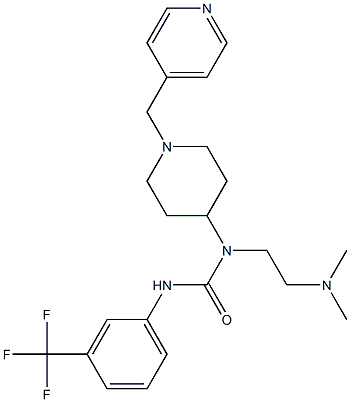 N-[2-(DIMETHYLAMINO)ETHYL]-N-[1-(PYRIDIN-4-YLMETHYL)PIPERIDIN-4-YL]-N'-[3-(TRIFLUOROMETHYL)PHENYL]UREA Struktur