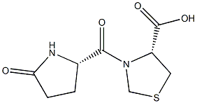 (R)-3-[(S)-(5-oxo-2-pyrrolidinyl)carbonyl]-tetrahydrothiazole-4-carboxylic acid Struktur