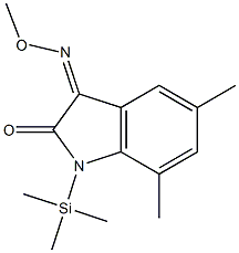 (3Z)-5,7-Dimethyl-1-(trimethylsilyl)-1H-indole-2,3-dione 3-(O-methylox ime) Struktur