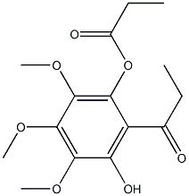 3-Hydroxy-4,5,6-trimethoxy-2-propionylphenyl propionate Struktur