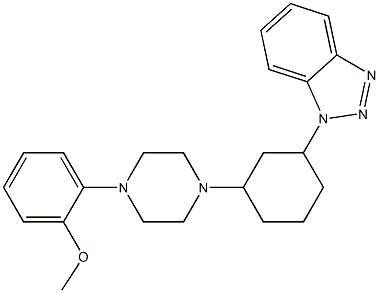 4-(3-(1-benzotriazolyl)cyclohexyl)-1-(2-methoxyphenyl)piperazine Struktur