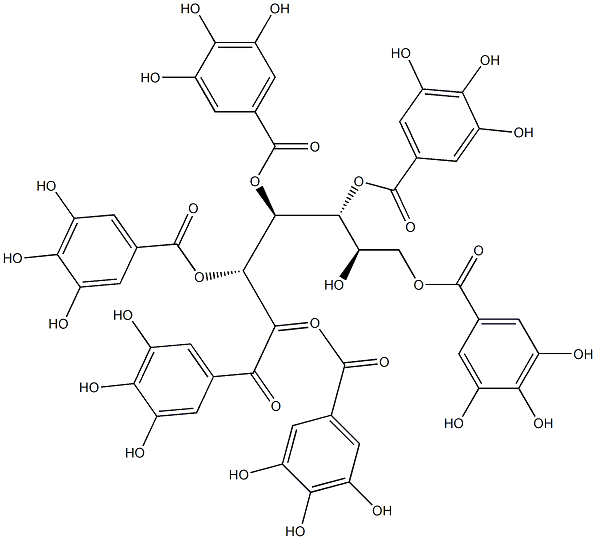 3-O-digalloyl-1,2,4,6-tetra-O-galloylglucose Struktur