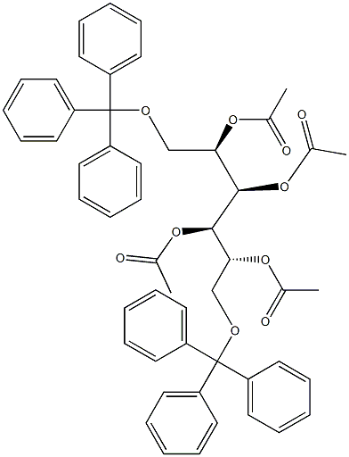 2,3,4,5-tetra-O-acetyl-1,6-di-O-(triphenylmethyl)mannitol Struktur