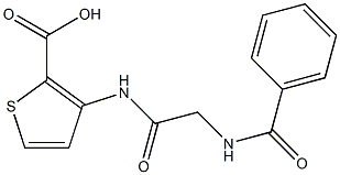 3-{[2-(benzoylamino)acetyl]amino}-2-thiophenecarboxylic acid Struktur