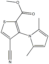 methyl 4-cyano-3-(2,5-dimethyl-1H-pyrrol-1-yl)-2-thiophenecarboxylate Struktur