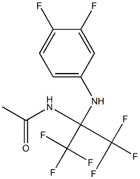 N1-[1-(3,4-difluoroanilino)-2,2,2-trifluoro-1-(trifluoromethyl)ethyl]acetamide Struktur