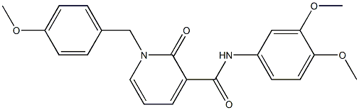 N-(3,4-dimethoxyphenyl)-1-(4-methoxybenzyl)-2-oxo-1,2-dihydro-3-pyridinecarboxamide Struktur