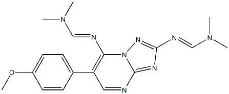 N'-[2-{[(dimethylamino)methylene]amino}-6-(4-methoxyphenyl)[1,2,4]triazolo[1,5-a]pyrimidin-7-yl]-N,N-dimethyliminoformamide Struktur