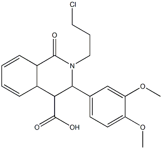 2-(3-chloropropyl)-3-(3,4-dimethoxyphenyl)-1-oxo-1,2,3,4,4a,8a-hexahydro-4-isoquinolinecarboxylic acid Struktur