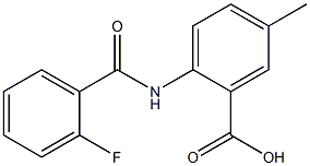 2-[(2-fluorobenzoyl)amino]-5-methylbenzenecarboxylic acid Struktur