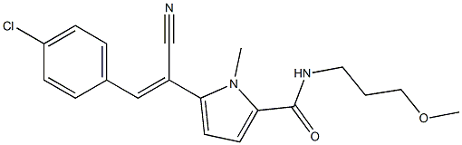 5-[(Z)-2-(4-chlorophenyl)-1-cyanoethenyl]-N-(3-methoxypropyl)-1-methyl-1H-pyrrole-2-carboxamide Struktur