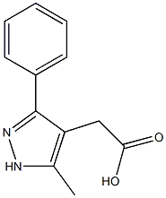 (5-Methyl-3-phenyl-1H-pyrazol-4-yl)acetic acid Struktur