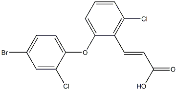 3-[2-(4-bromo-2-chlorophenoxy)-6-chlorophenyl]prop-2-enoic acid Struktur