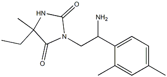 3-[2-amino-2-(2,4-dimethylphenyl)ethyl]-5-ethyl-5-methylimidazolidine-2,4-dione Struktur