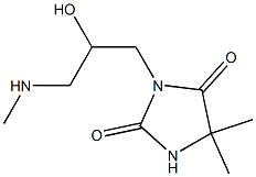 3-[2-hydroxy-3-(methylamino)propyl]-5,5-dimethylimidazolidine-2,4-dione Struktur