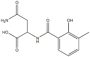 4-amino-2-[(2-hydroxy-3-methylbenzoyl)amino]-4-oxobutanoic acid Struktur