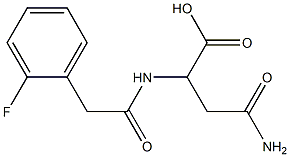 4-amino-2-{[(2-fluorophenyl)acetyl]amino}-4-oxobutanoic acid Struktur