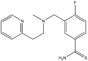 4-fluoro-3-({methyl[2-(pyridin-2-yl)ethyl]amino}methyl)benzene-1-carbothioamide Struktur