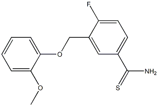 4-fluoro-3-[(2-methoxyphenoxy)methyl]benzenecarbothioamide Struktur