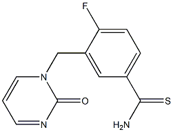 4-fluoro-3-[(2-oxopyrimidin-1(2H)-yl)methyl]benzenecarbothioamide Struktur