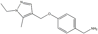 Benzenemethanamine,  4-[(1-ethyl-5-methyl-1H-pyrazol-4-yl)methoxy]- Struktur