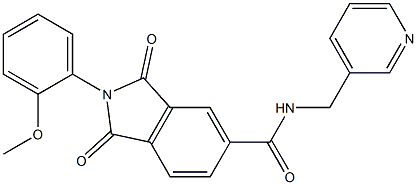 2-(2-methoxyphenyl)-1,3-dioxo-N-(3-pyridinylmethyl)-5-isoindolinecarboxamide Struktur