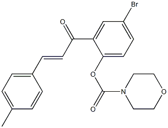 4-bromo-2-[3-(4-methylphenyl)acryloyl]phenyl 4-morpholinecarboxylate Struktur