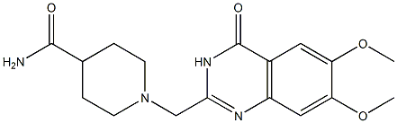 1-[(6,7-dimethoxy-4-oxo-3,4-dihydro-2-quinazolinyl)methyl]-4-piperidinecarboxamide Struktur