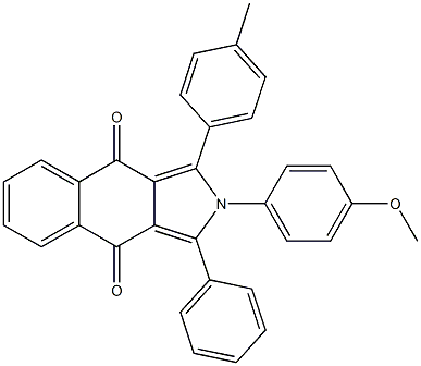 2-(4-methoxyphenyl)-1-(4-methylphenyl)-3-phenyl-2H-benzo[f]isoindole-4,9-dione Struktur