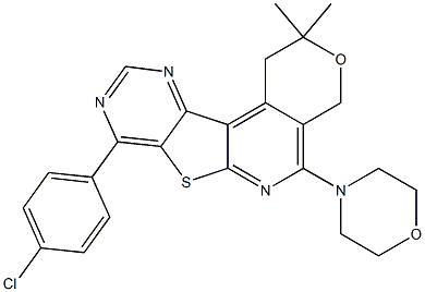 8-(4-chlorophenyl)-2,2-dimethyl-5-(4-morpholinyl)-1,4-dihydro-2H-pyrano[4'',3'':4',5']pyrido[3',2':4,5]thieno[3,2-d]pyrimidine Struktur