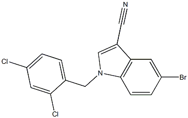 5-bromo-1-(2,4-dichlorobenzyl)-1H-indole-3-carbonitrile Struktur