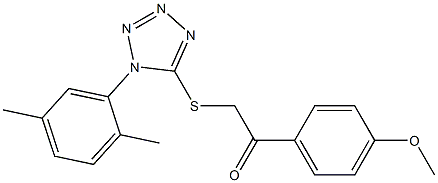 2-{[1-(2,5-dimethylphenyl)-1H-tetraazol-5-yl]sulfanyl}-1-(4-methoxyphenyl)ethanone Struktur