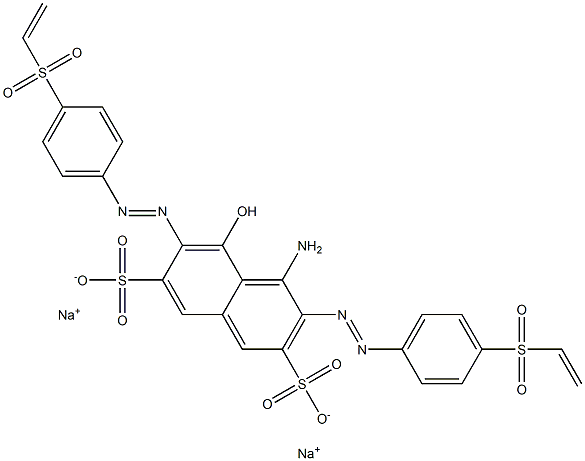 Disodium 4-amino-5-hydroxy-3,6-bis{(E)-[4-(vinylsulfonyl)phenyl]diazenyl}naphthalene-2,7-disulfonate Struktur